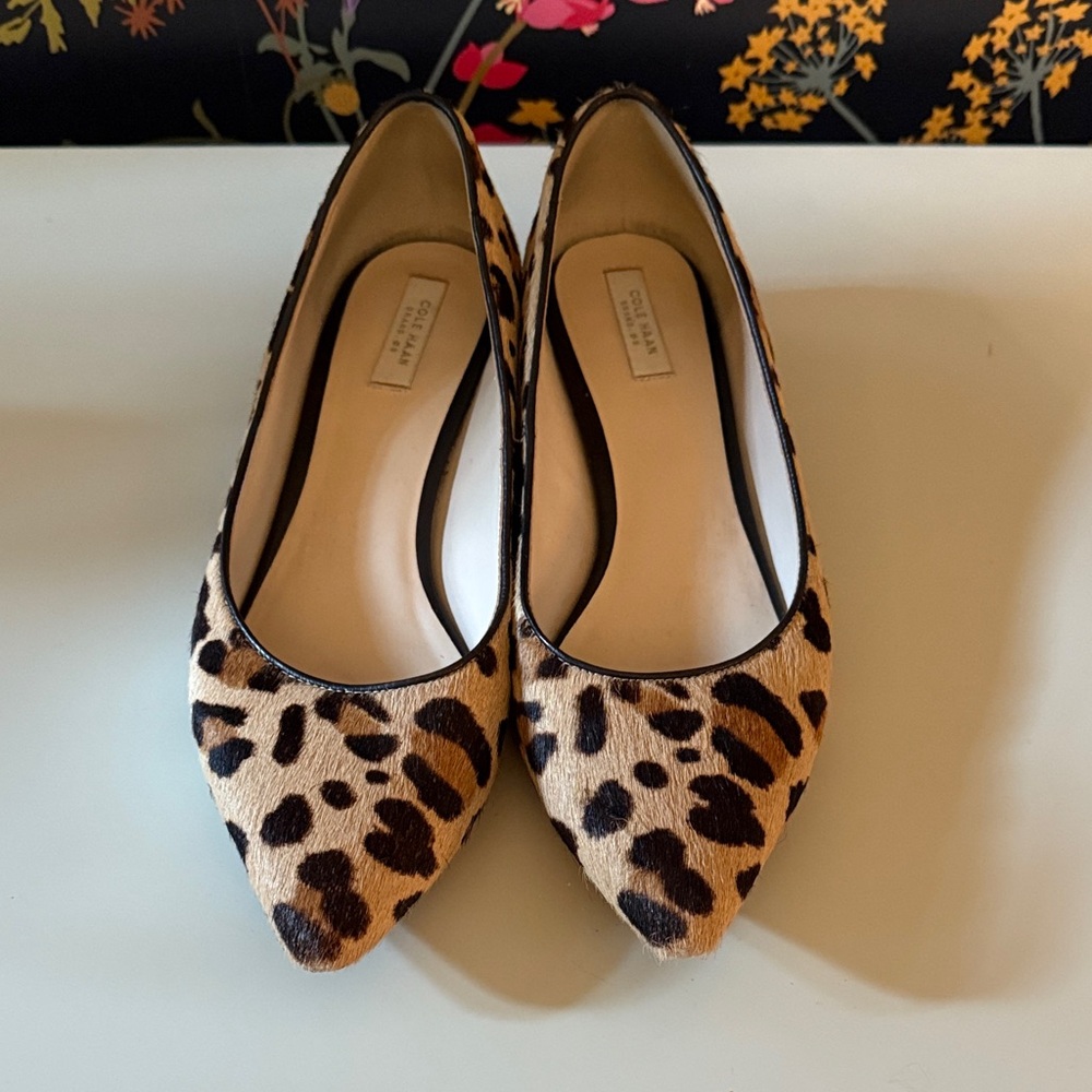 Cole Haan Leopard Print Flats, Size 7